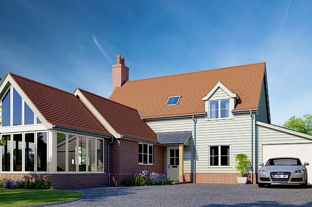 Traditional suffolk new build home with conservatory