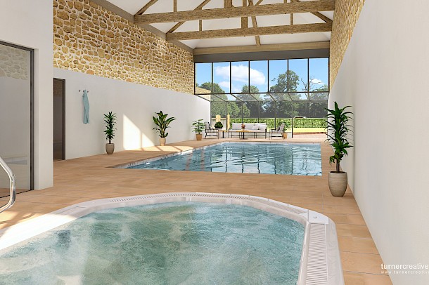 Holiday letting with swimming pool spa facility in Devon