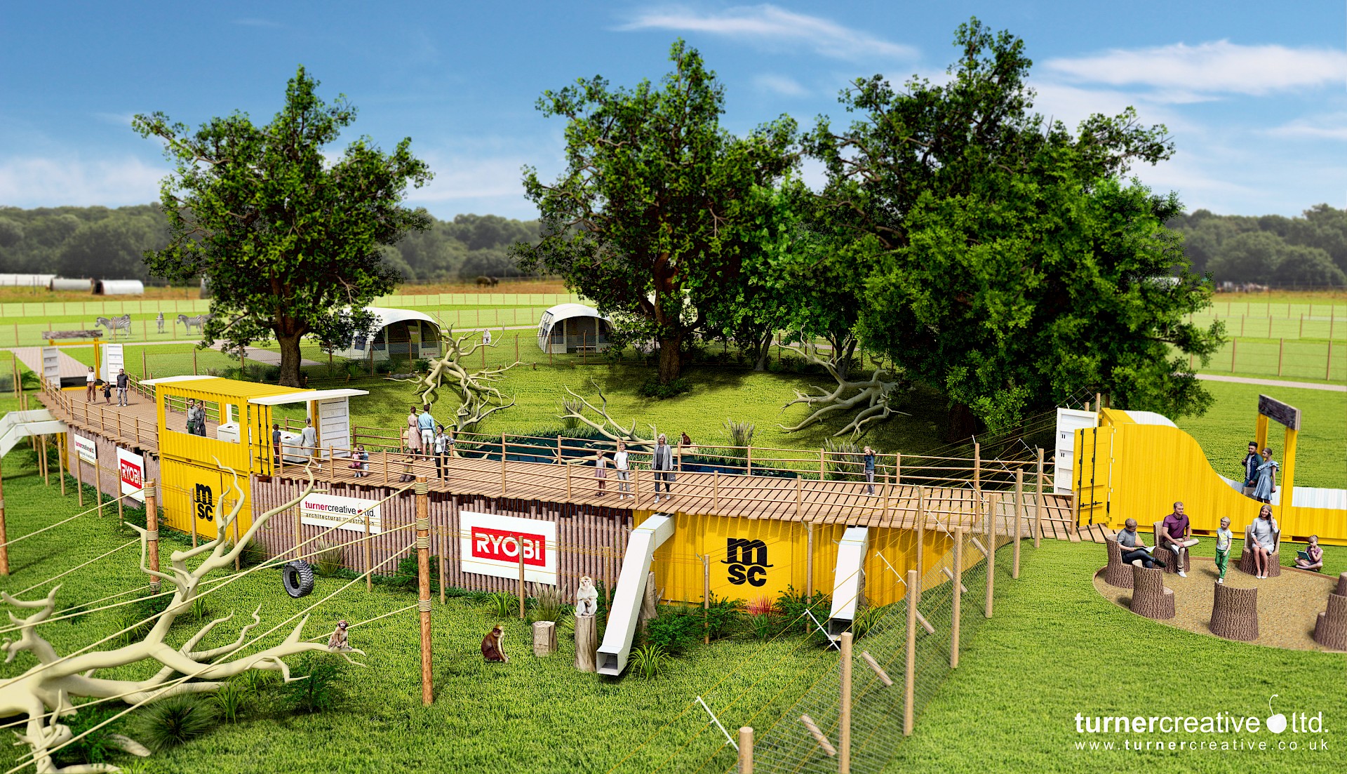 Design proposal for Barbary Macaque enclosure at Jimmy's Farm, Suffolk