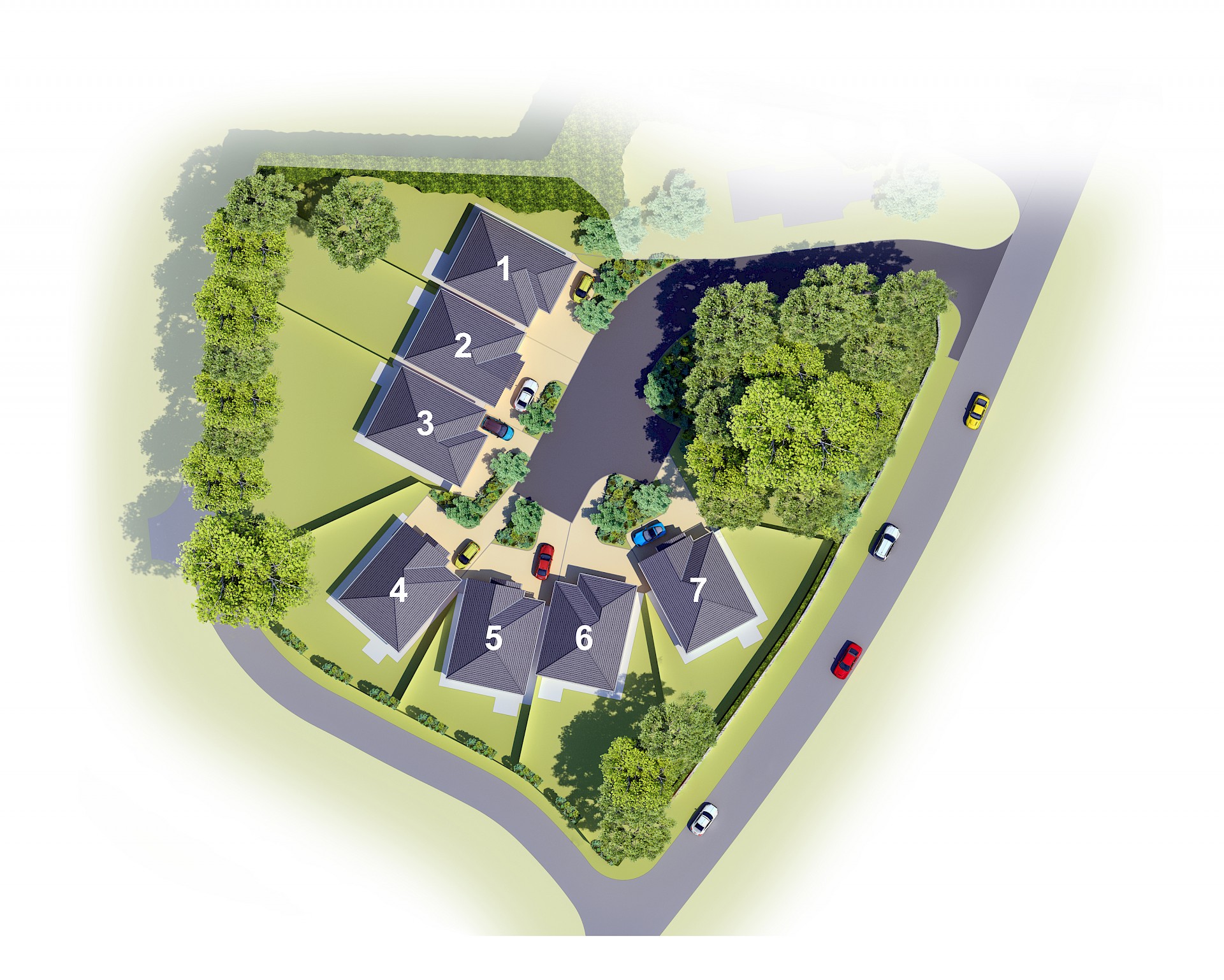 Colour 2D site layout with plot labels