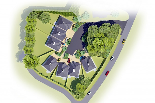 Colour 2D site layout with plot labels