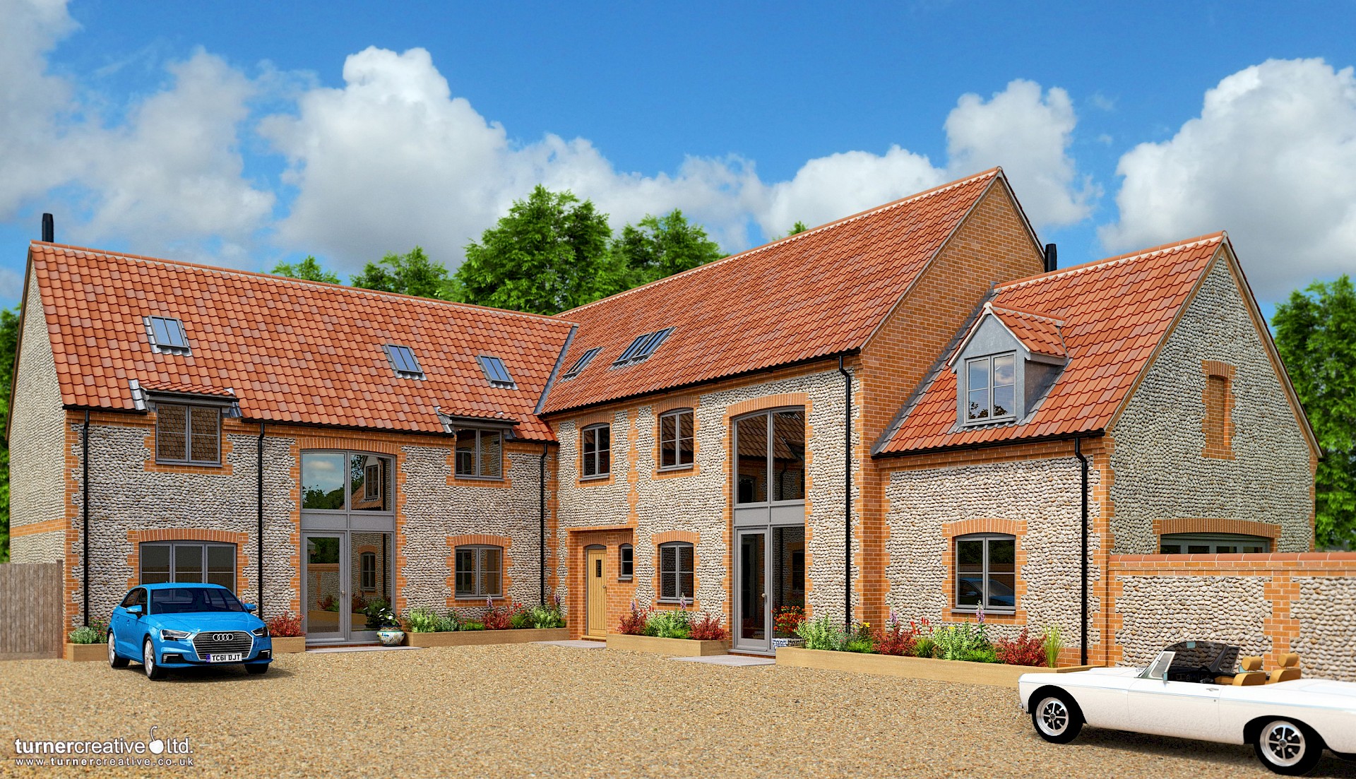 Courtyard illustration for rural corner development