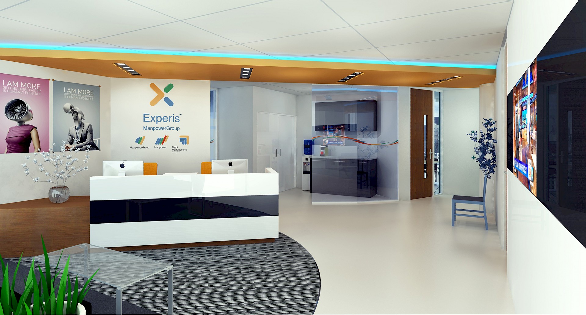 Entrance lobby commercial interior CGI