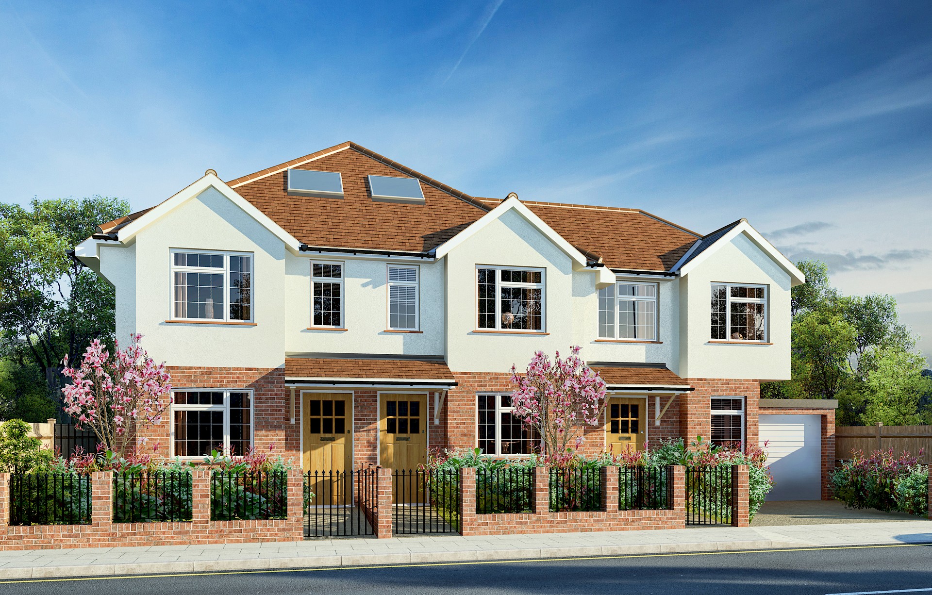 Street scene of large family home in Sussex