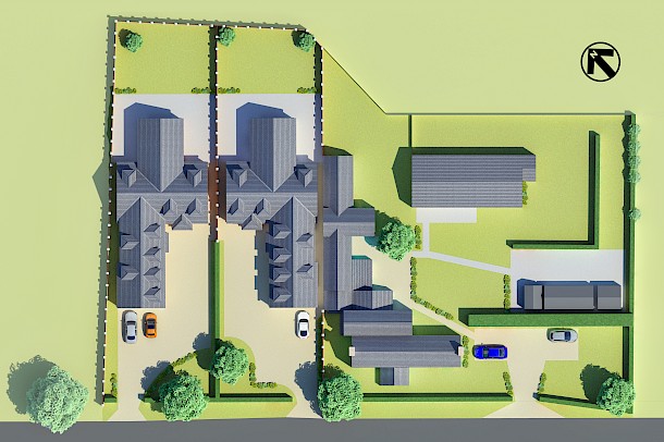 Colour site plan layout for detached houses